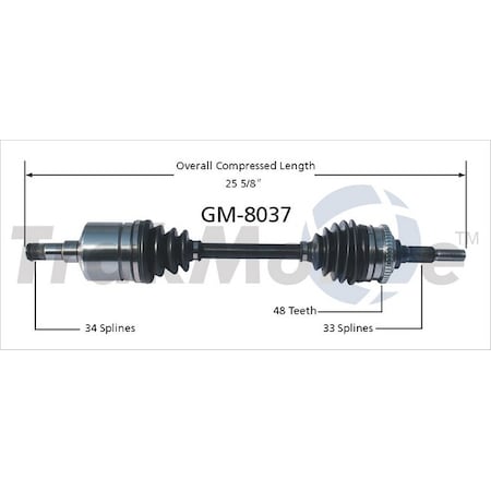 Surtrack Axle Cv Axle Shaft, Gm-8037 GM-8037